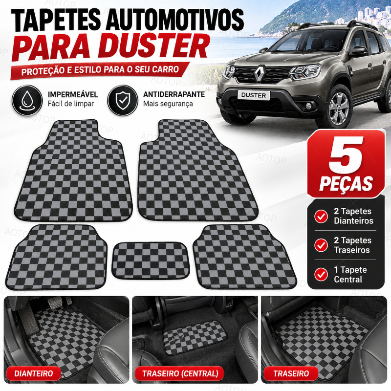 Artglococo 5pcs Tapetes De Piso Automático Pés Carpetes Estilo De Carro Para Duster Premium Full Set