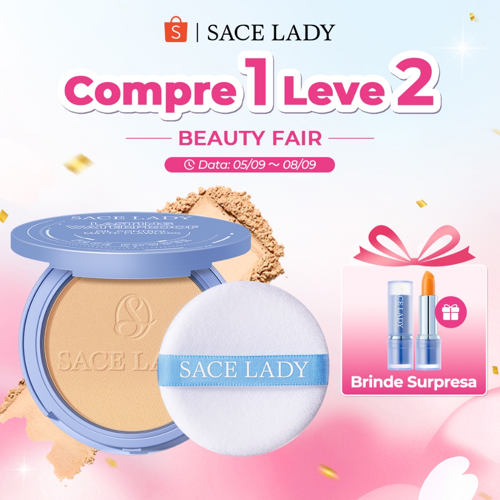 Pó Compacto SACE LADY Controle De Óleo Maquilhagem De Longa Duração Pó solto