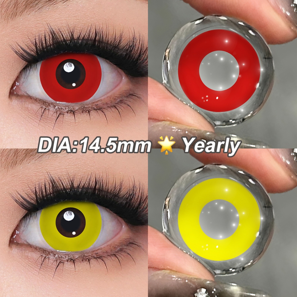 Lentes De Contato Coloridas Cosplay Halloween 14.5mm Para Maquiagem Uso Anual 2 Peças