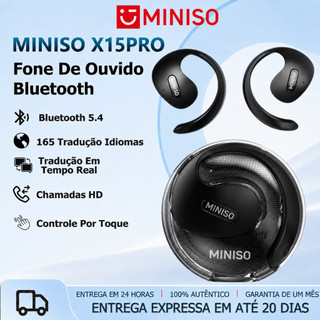 MINISO X15 PRO AI Em Tempo Real Tradução 165 Idiomas Fone De Ouvido Bluetooth 5.4 Fone Gancho De Orelha Sem Fio Microfon