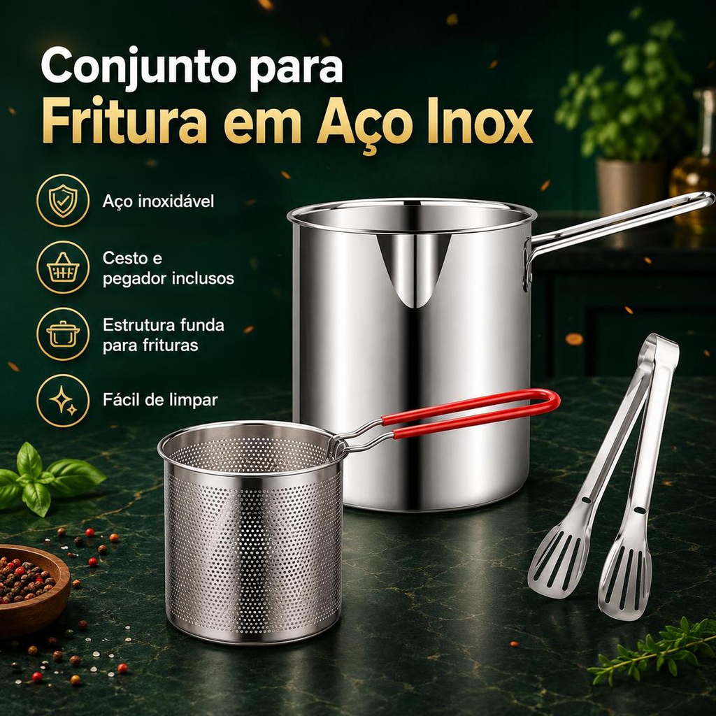 Abongbanghn Fritadeira De Aço Inoxidável Com Cesta De Fritura Não Sti Multifuncional Mini Panela De Cozinha Para Batatas
