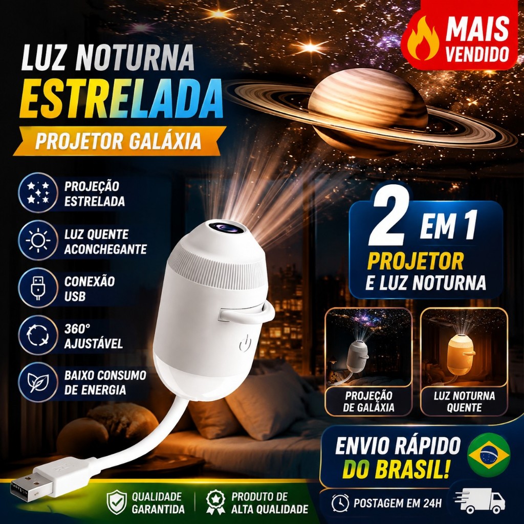 [Envio rápido]Starry Sky Mini Galaxy Light Projetor Para Sala De Estar Quarto Decoração De Casamento Luz Noturna Dormir
