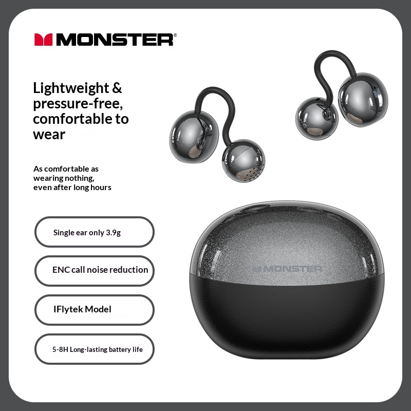 Fones De Ouvido Monster MD06 ENC Com Cancelamento De Ruído Transparentes Sem Fio