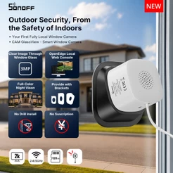 SONOFF CAM-S3W GlassView Câmera De Janela Inteligente Transparente 2K Vídeo Colorido Instalação Interna Segura Para Visu