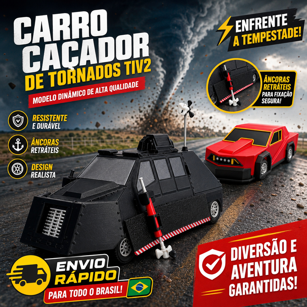 Tempestade Perseguindo Display Colecionável 3d Impresso T-Tiv-2 Implantado Tornado Intercept Veículo Modelo Mesa De