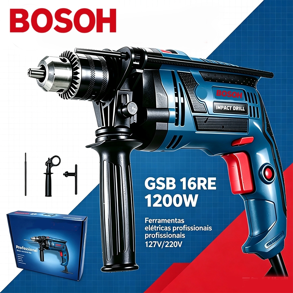 Original Furadeira Elétrica De Impacto Profissional GSB 16 RE 1200W Furadeira com Fio