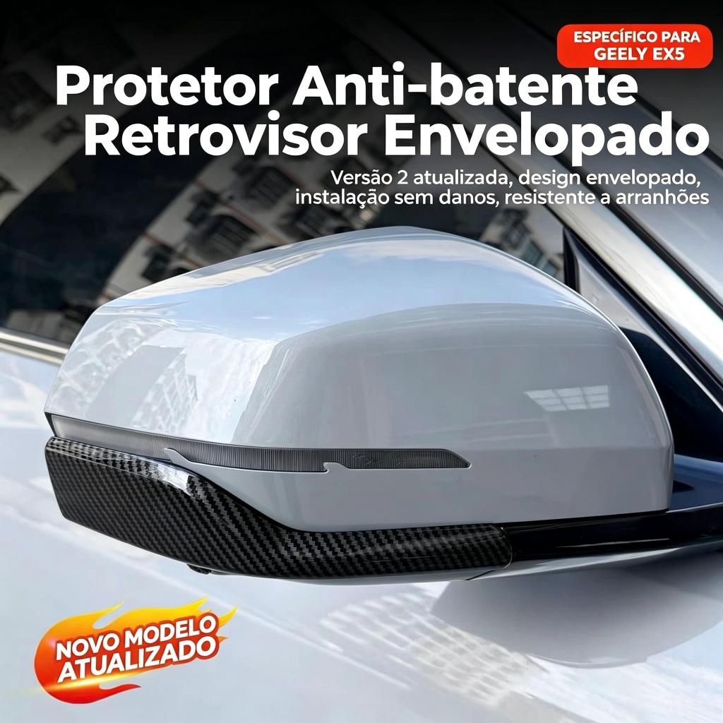 Adequado para a faixa protetora do espelho retrovisor Geely Ex2, faixa anti-colisão e anti-riscos, acessórios de modific