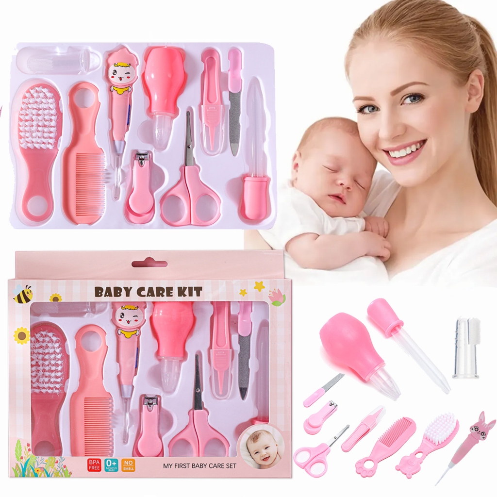 Kit 10 infantil de higiene para recém-nascidos, cortador de unhas, escova, tesoura, pente par/escova/CABELO