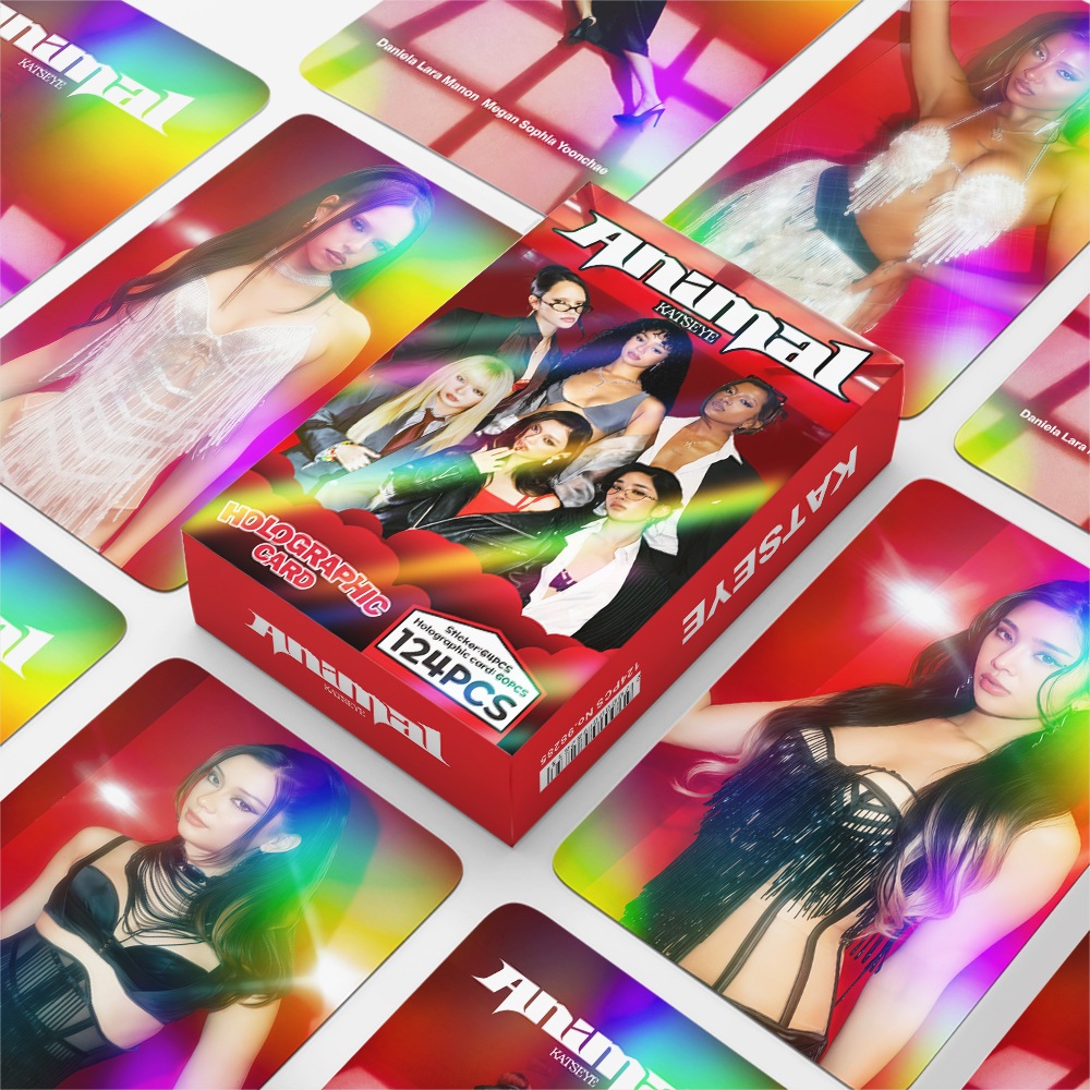 124 Pçs/set Kpop Idol KATSEYE Animal Ablum LOMO Cartões Postais Para Coleções De Fãs