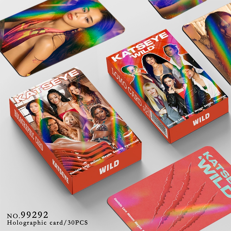 30 Pçs/Caixa KATSEYE Photocard WILD PINKY UP Gabriela Cartão Holográfico KPOP LOMO De Coleção