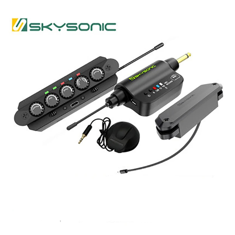 Captador De Ressonância De Guitarra Acústica SKYSONIC-WR2 Com Volume Magnético , Microfone , Atraso , Reverberação , Cor