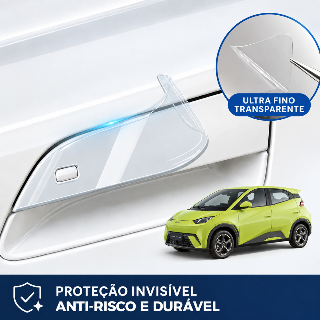 Para BYD Dolphin Mini Adesivo Protetor Transparente para Maçaneta da Porta Kit 4 Peças Anti-Riscos