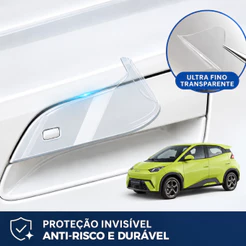 Para BYD Dolphin Mini Adesivo Protetor Transparente para Maçaneta da Porta Kit 4 Peças Anti-Riscos