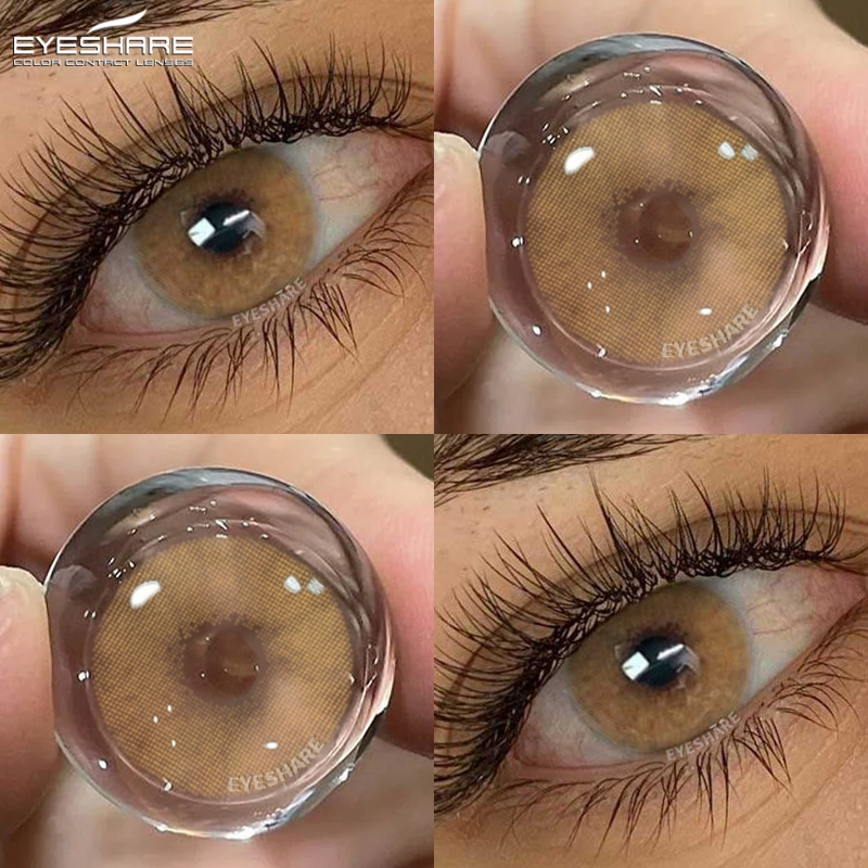 Lentes De Contato Coloridas EYESHARE-Marrons/Cinzas Para Uso Anual