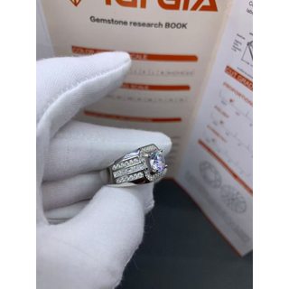 Anel masculino de prata 925 Moissan Anel masculino 925 banhado a prata platina Seiko grosso galvanoplastia artesanato 2 