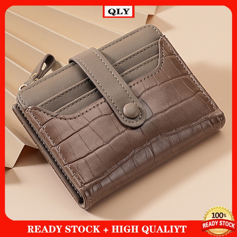 Moda Textura De Crocodilo Carteira Curta Para Senhoras Multi Slots De Cartão Zíper Bolsa De Moedas Portátil Mini De Cour