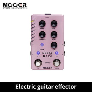 Mooer D7 Delay X2 Pedal De Atraso Estéreo Integrado Analógico/Digital/Dinâmico/Duplo/Fuzz 14 Efeitos Guitarra Função De 