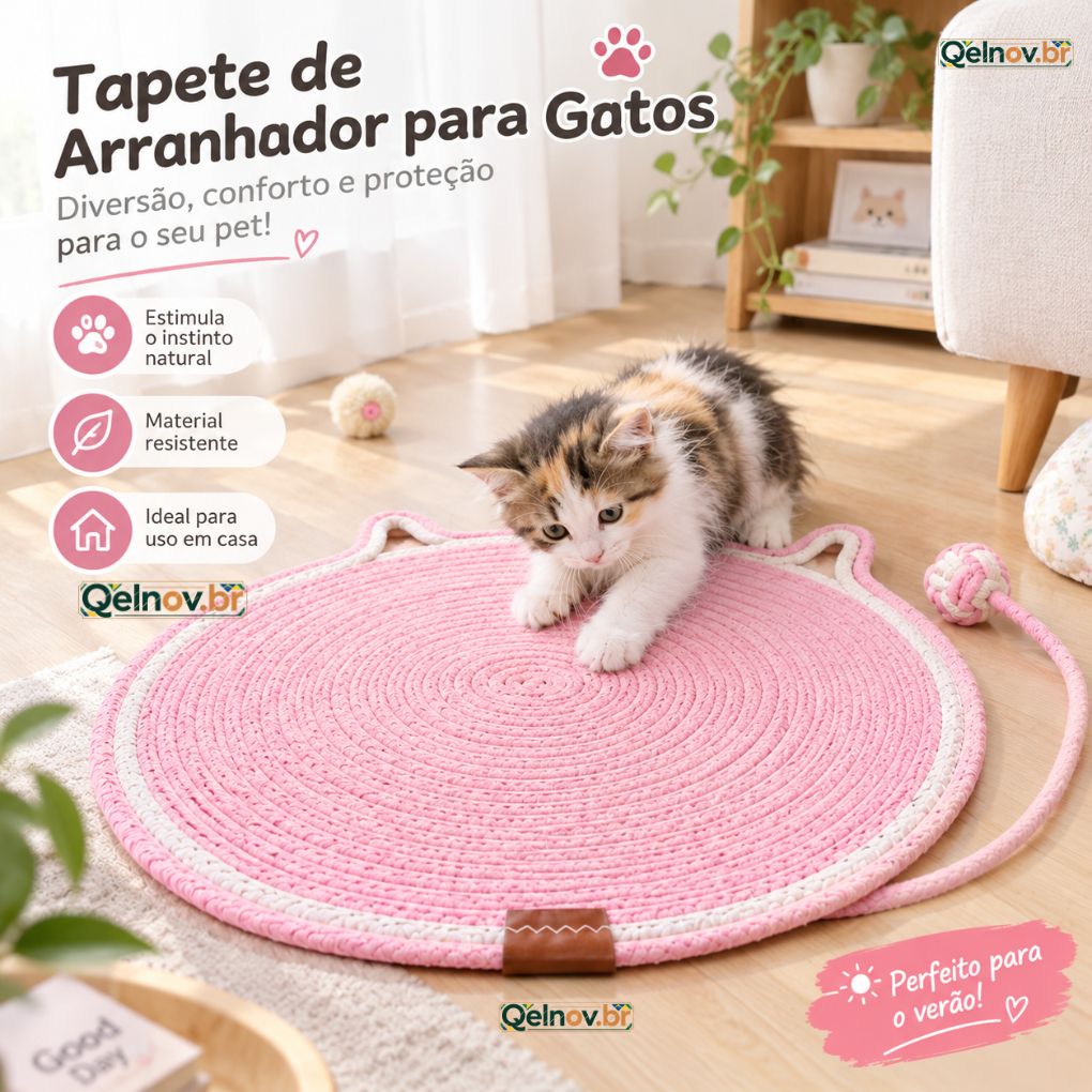 Tapete Arranhador Brinquedo Gato/ Interativo/ Limpa Pata