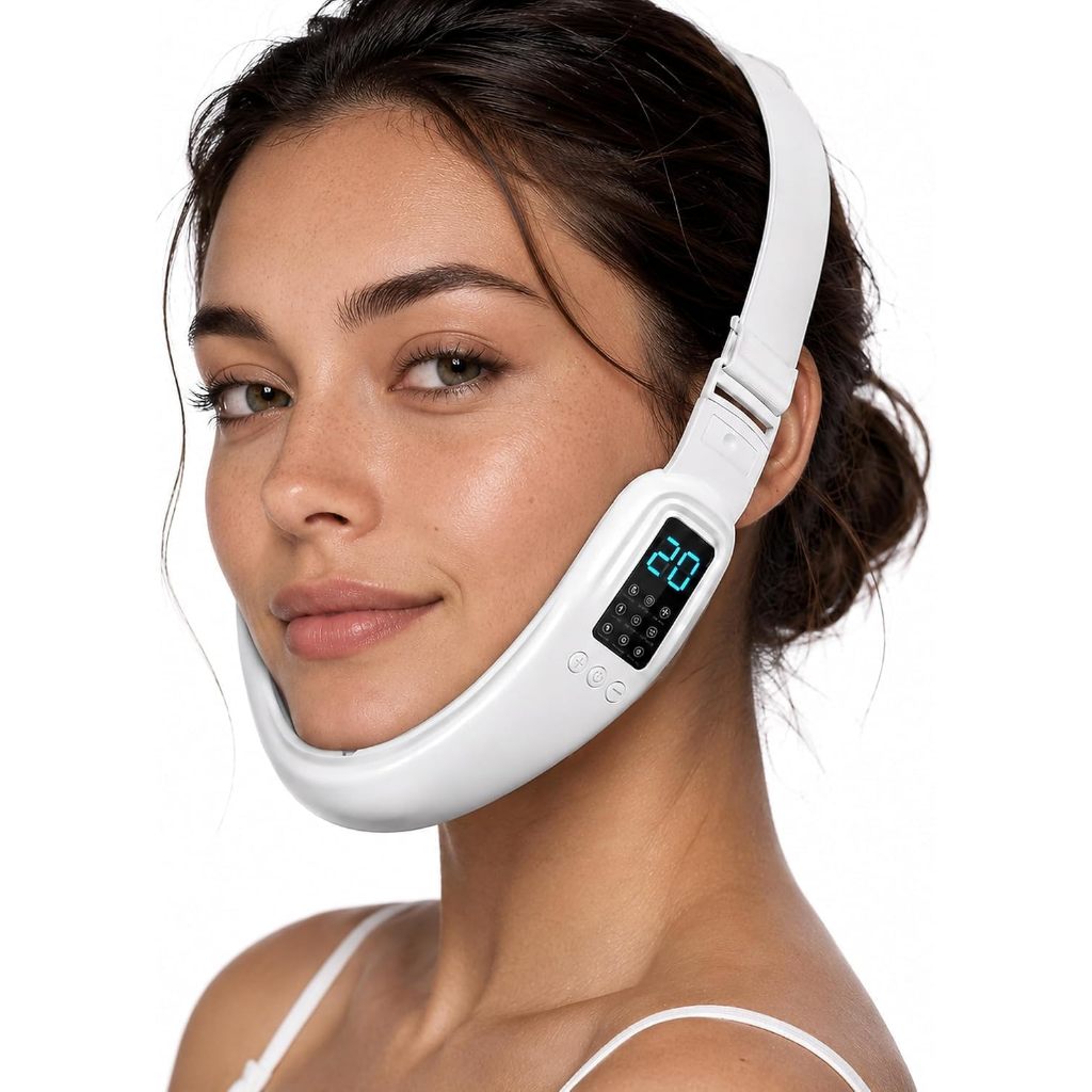 Máquina Facial V Para Queixo Duplo , Dispositivo De Contorno De Mandíbula Com 8 Modos E 15 Intensidades Ajustáveis Linha