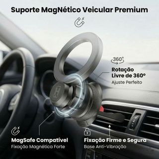 HREBOS Saída de ar condicionado para carro Suporte para celular giratório Snap-On estável navegação Anti-vibração Univer
