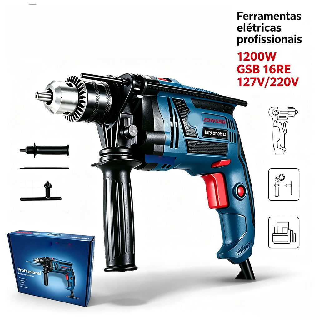 GSB 16 RE 1200W Profissional Furadeira De Impacto e parafusadeira Furadeira elétrica