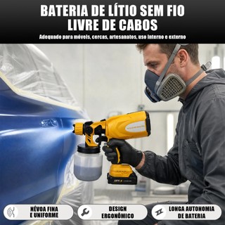 Pistola de Pintura Pulverizador Elétrica, Versão Com Fio e Sem Fio, Várias Especificações Disponíveis