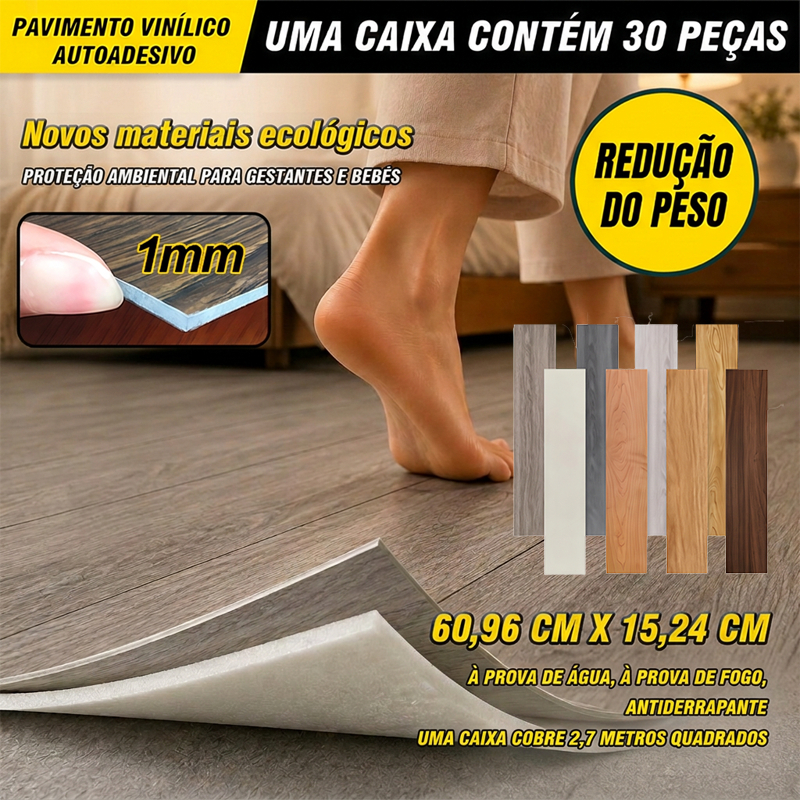 8.1㎡/90PCS Aliviamento De Peso Piso Vinílico Autocolante Adesivo Madeira Régua Lavável