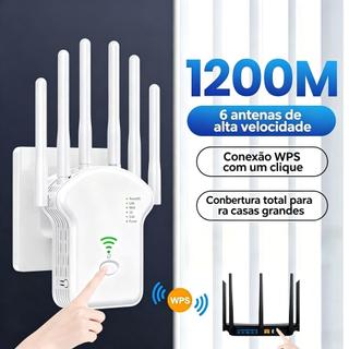 Repetidor Wifi 2800m 6 Antenas Roteador Amplificador De Sinal Modem 1200MBPS