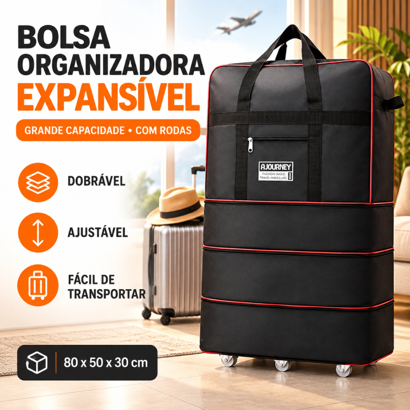 Bolsa De Viagem Feminina Multifuncional Mala Dobrável De Grande Capacidade Impermeável com Rodinhas