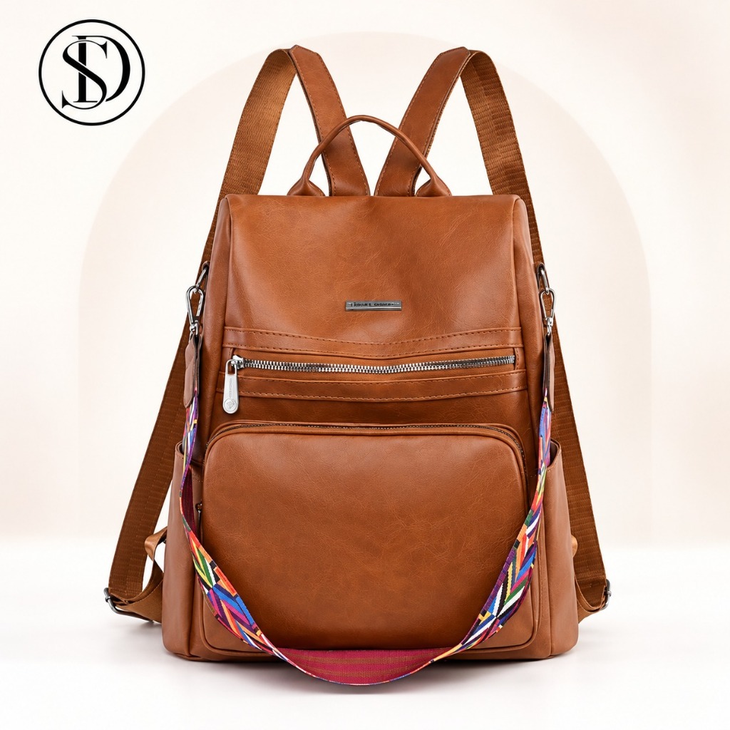 Mochila 2026 Bolsa Feminina Grande Escolar Trabalho Viagem Couro Sintéticos