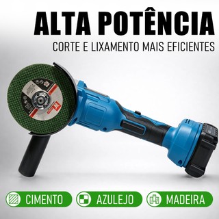 Esmerilhadeira Angular Sem Fio 48V, 100mm M10, 3 Velocidades, Motor Sem Escova, Com 2 Baterias, 10000RPM