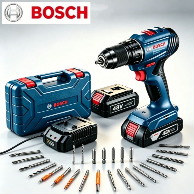 Parafusadeira Furadeira Multifuncional Original 48V acompanha 2 baterias maleta e conjunto completo de acessórios