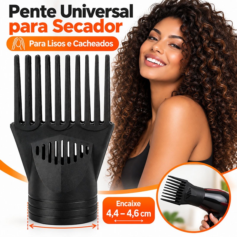 Pente Universal para Secador de Cabelo Bico Pente Profissional Modelador para Cabelos Cacheados Crespos Salão