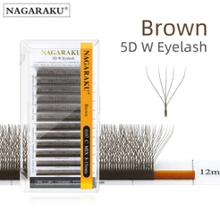 NAGARAKU Marrom W Forma 5D Extensões De Cílios Natural Denso Fofo Trevo Postiços