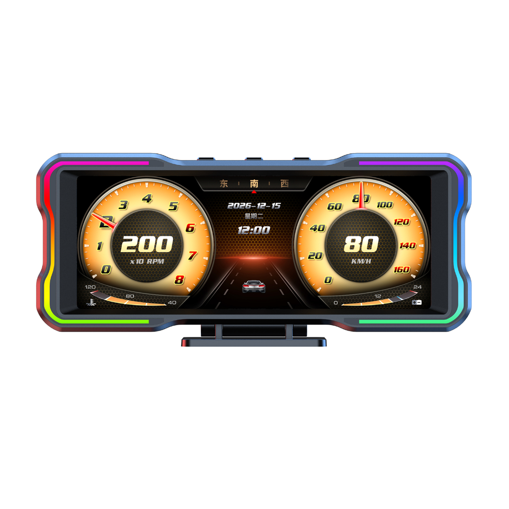 Painel LCD P7 OBD + GPS + Iluminação Ambiente Que Muda De Cloro + Medidor Turbo + Inclinômetro + Acelerômetro
