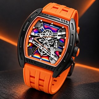 Venda quente Richard estilo esportivo masculino em forma de barril oco High-End moda grande mostrador relógio de pulso d