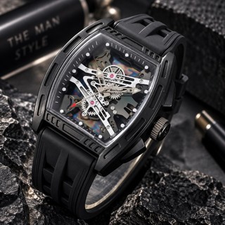 Relógio Masculino Esportivo Formato Barril Quartz Pulseira Silicone Grande Mostrador