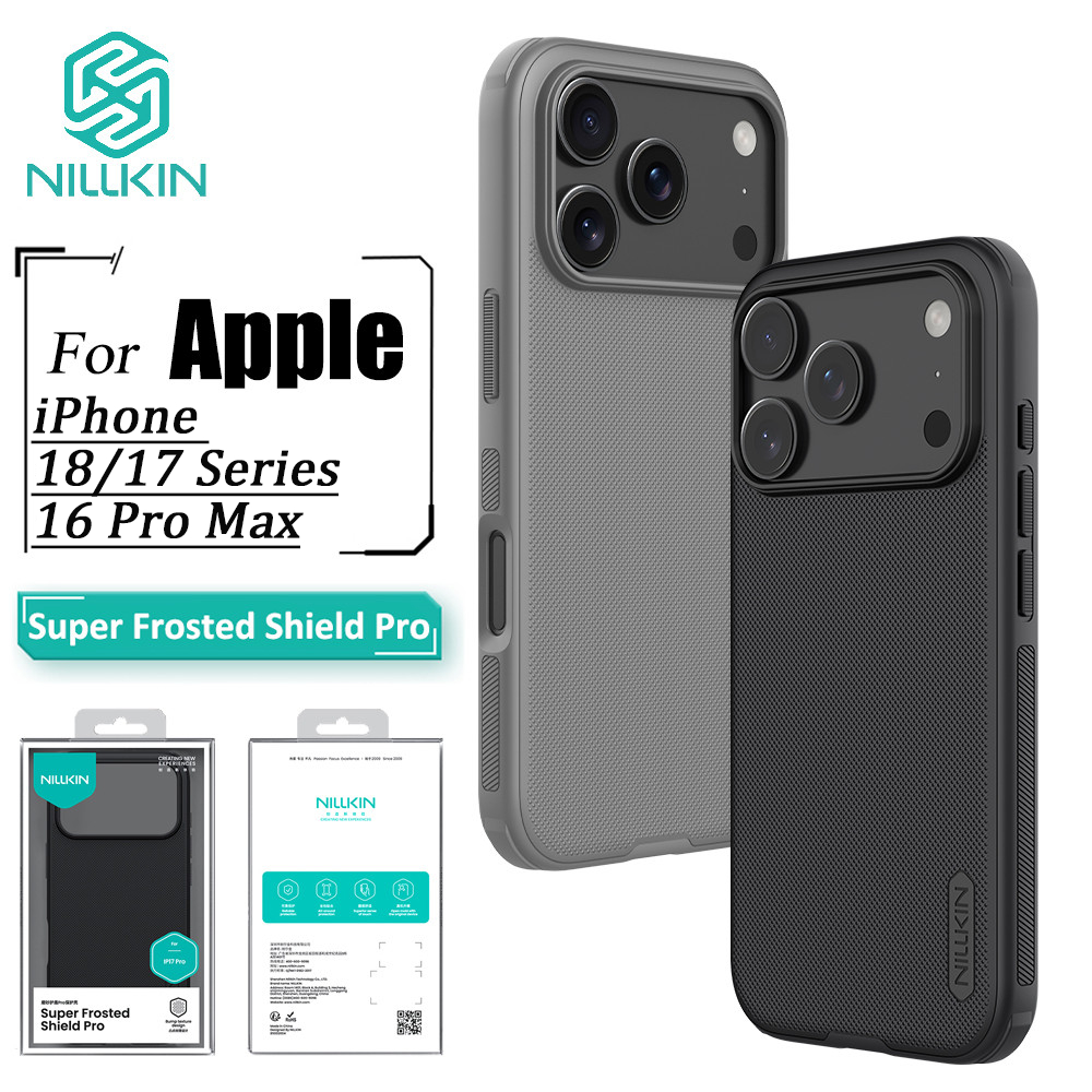 Nillkin Shield Pro Case Para iPhone 18 Max 17/16/15/14 17e/16e Air Phone Ultra Fino Anti Impressão Digital À Prova De Ch