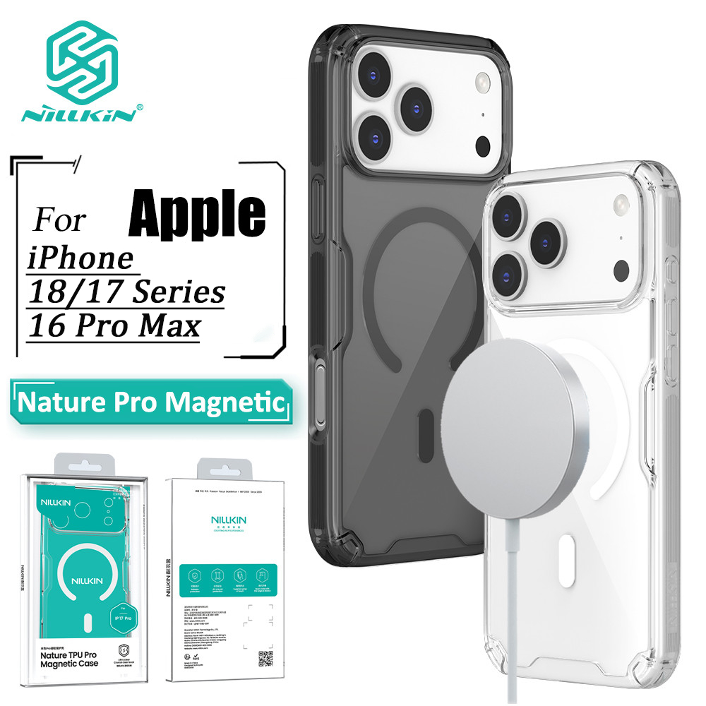 Nillkin Capa Transparente Para iPhone 18 Pro Max 17 16 17e/16e Natureza De Telefone Airbag À Prova De Choque Traseira