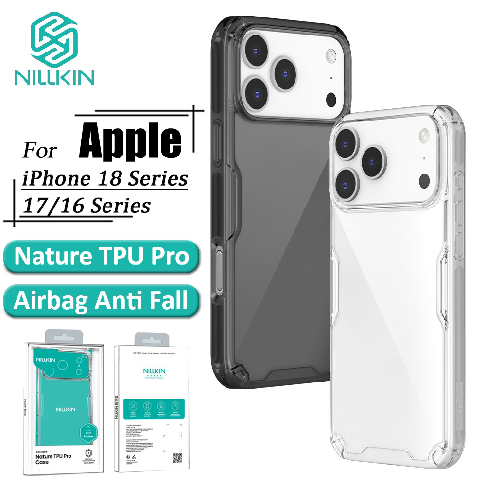 Nillkin Capa Transparente Para iPhone 18 Pro Max 17 16 Air Natureza De Telefone Airbag À Prova De Choque Traseira