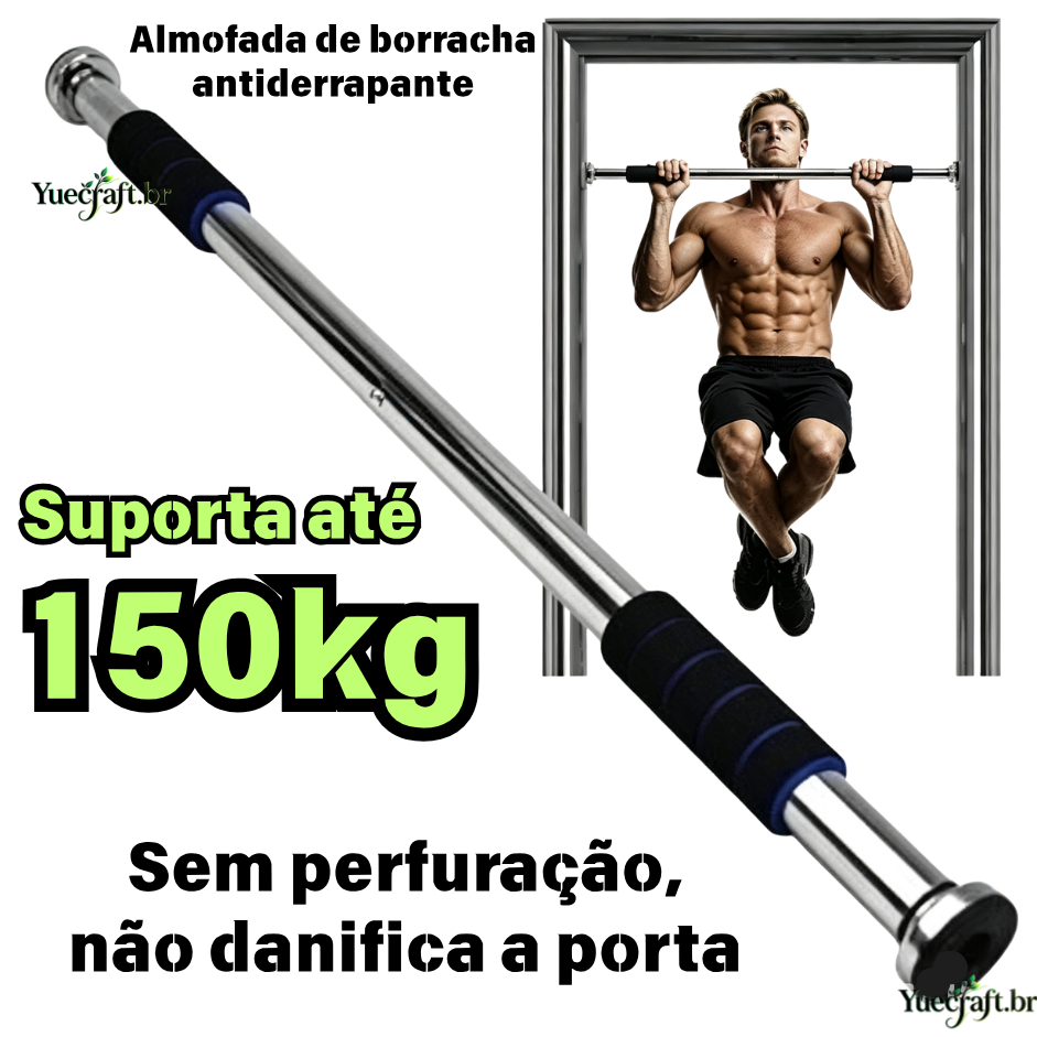 Barra Fixa Flexão Porta Apoio Regulável 64 a 100 Cm
