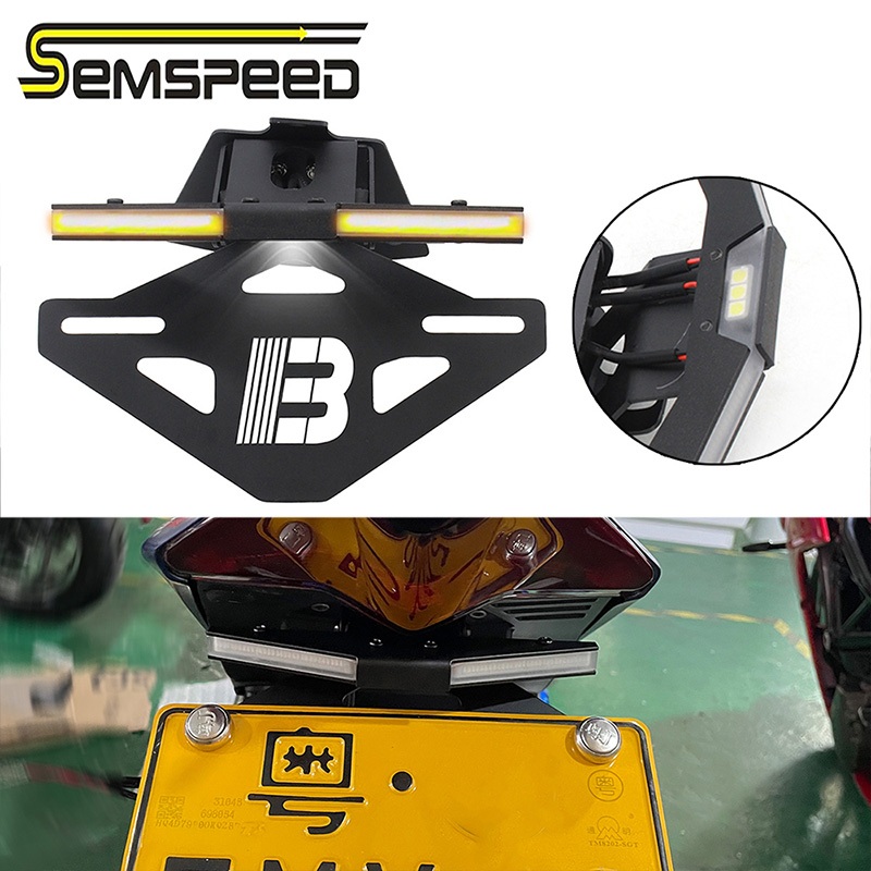 SEMSPEED Para Aprilia RS660 RS 660 2020-2024 Motocicleta Ajustável Cauda Arrumada Suporte Da Placa De Licença Traseira Q
