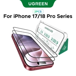 UGREEN 2PCS Protetor De Tela De Vidro Filmes HD Temperado Ultra-Claro À Prova De Poeira Para iPhone18 Pro/Max Com Tampa