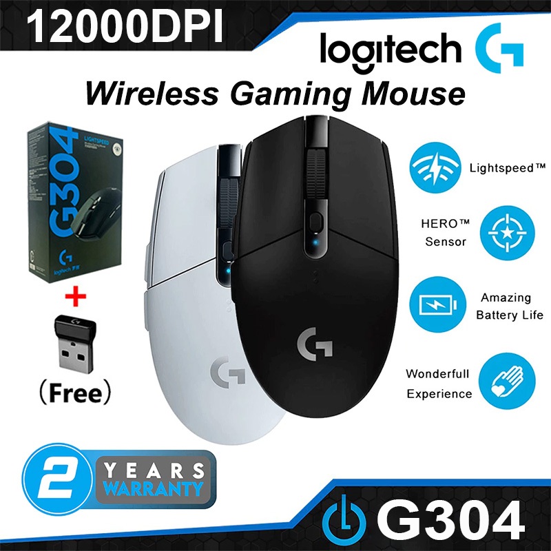Logitech G304 Black/White-Spoyl Wireless Gaming Mouse 2,000 DPI, Ergonomic Design, Delay Locking, Silent