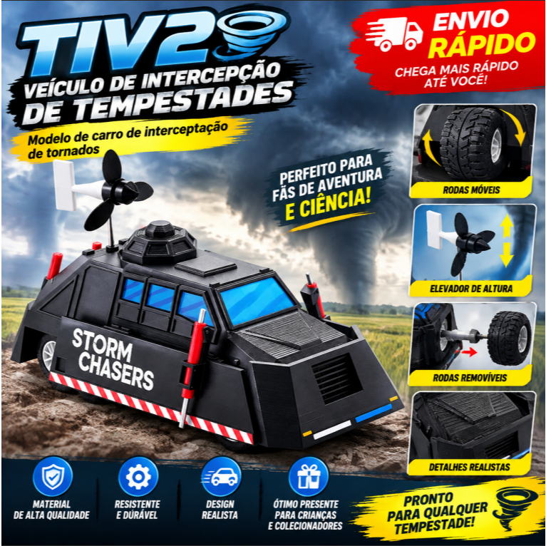 Modelo TIV2 Storm Interceptor – Veículo Interceptador de Tornados, Presente para Crianças