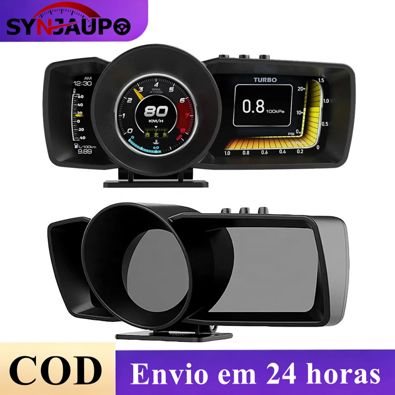 A600 HUD GPS + OBD2 Carro Head Up Display Tela Dupla HUD Painel Multi-Função Velocímetro Digital Sistema De Alarme De Me
