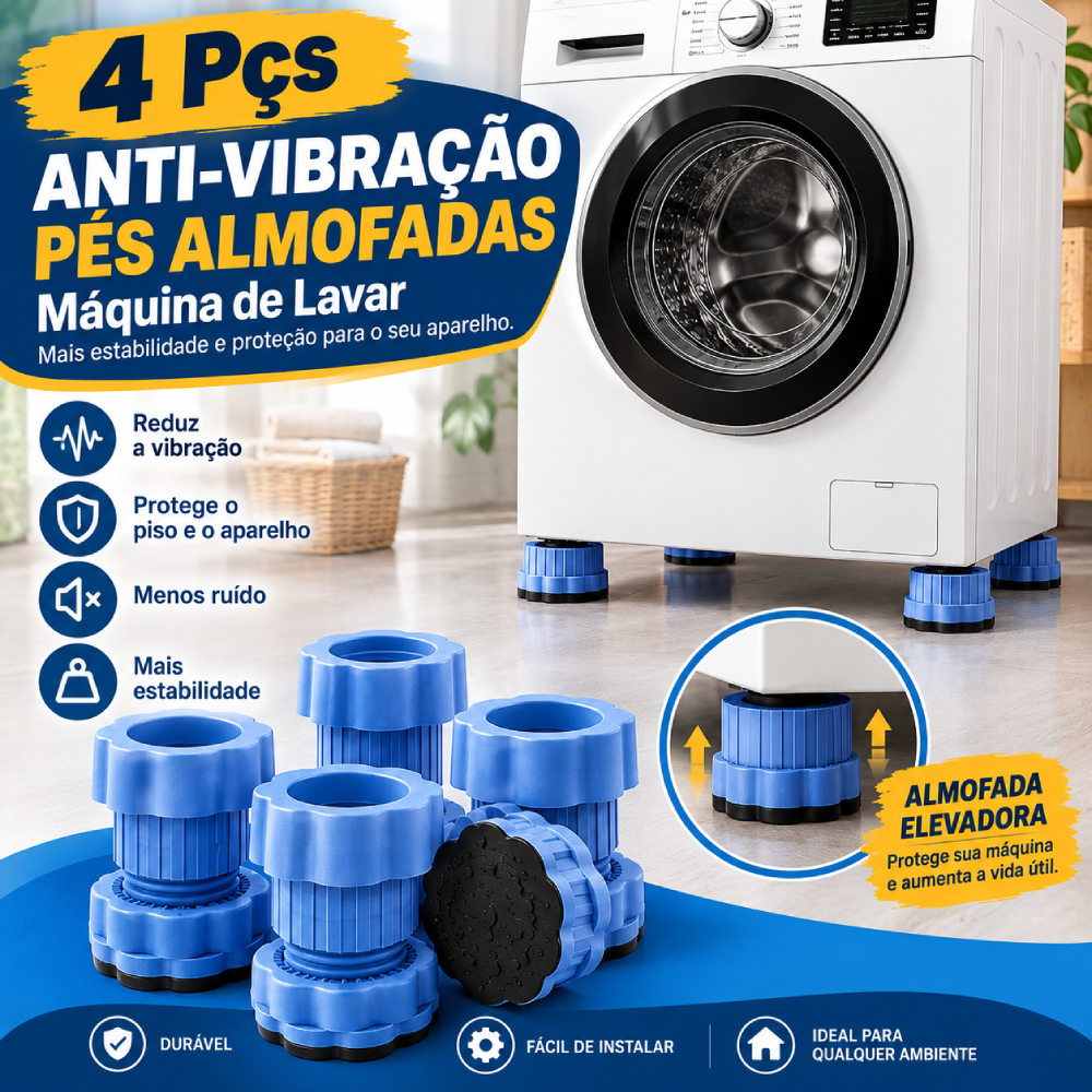 4 Pçs Anti Vibração Máquina De Lavar Pés Almofadas Antiderrapante  De Choque Aumentando Almofada Esteira Geladei