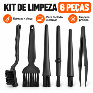 Kit 6 Escovas Pincéis Antiestáticos Pinça Limpeza Para Computador Notebook Circuito Placa Eletrônica