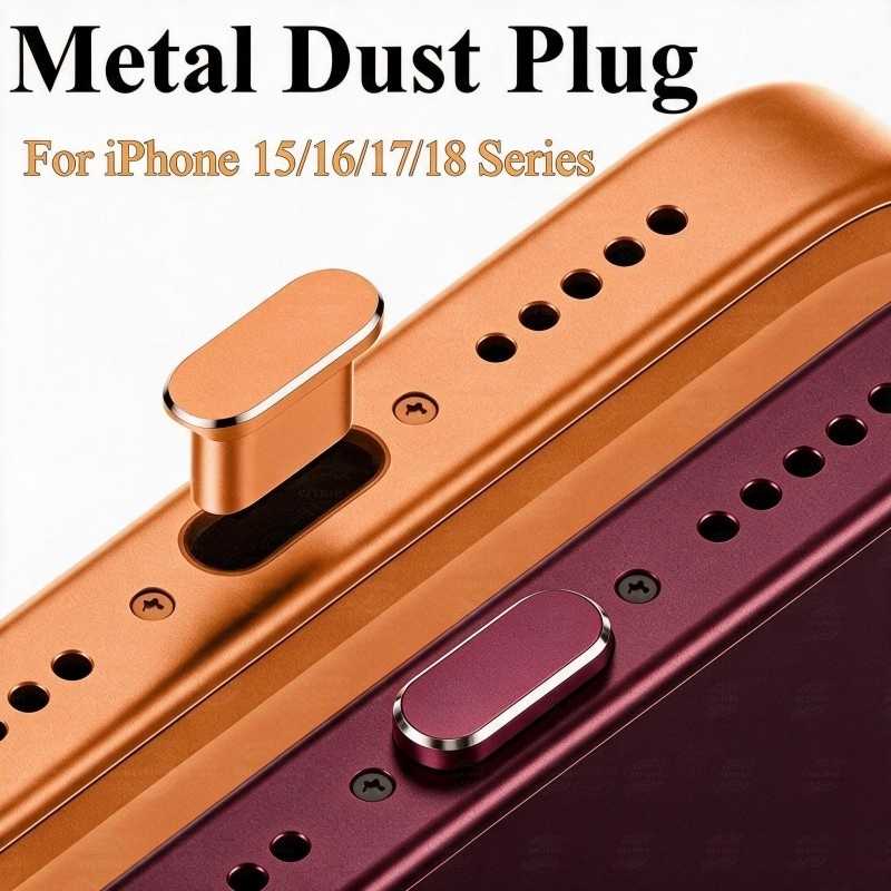Plugue De Poeira Tipo C De Metal Para iPhone 18 17 16 15 Pro Max 17 18 17 Protetor De Porta De Carregamento De Ar