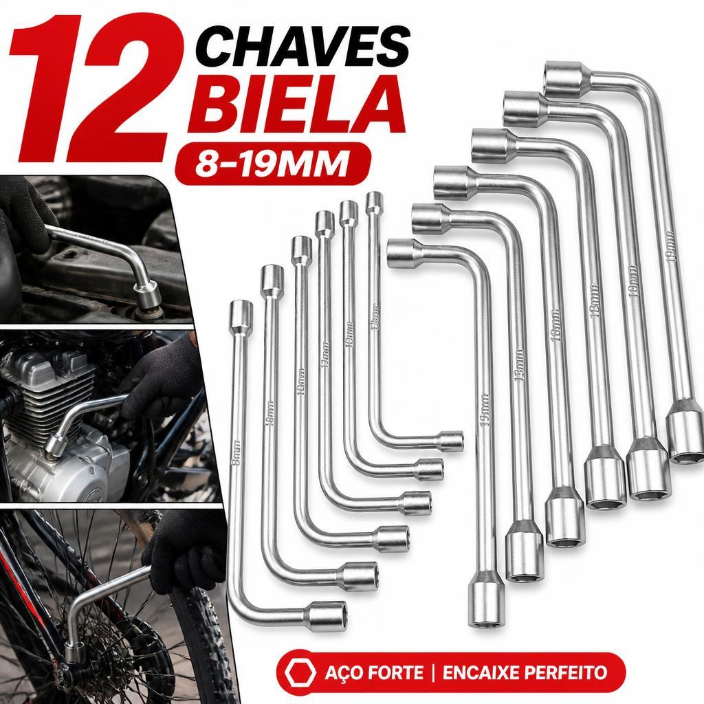 Kit 12 peças Jogo de chave biela kit ferramentas 8 a 19mm kit ferramentas jogo chaves biela chave boca